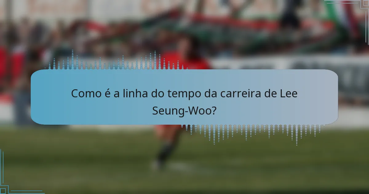 Como é a linha do tempo da carreira de Lee Seung-Woo?