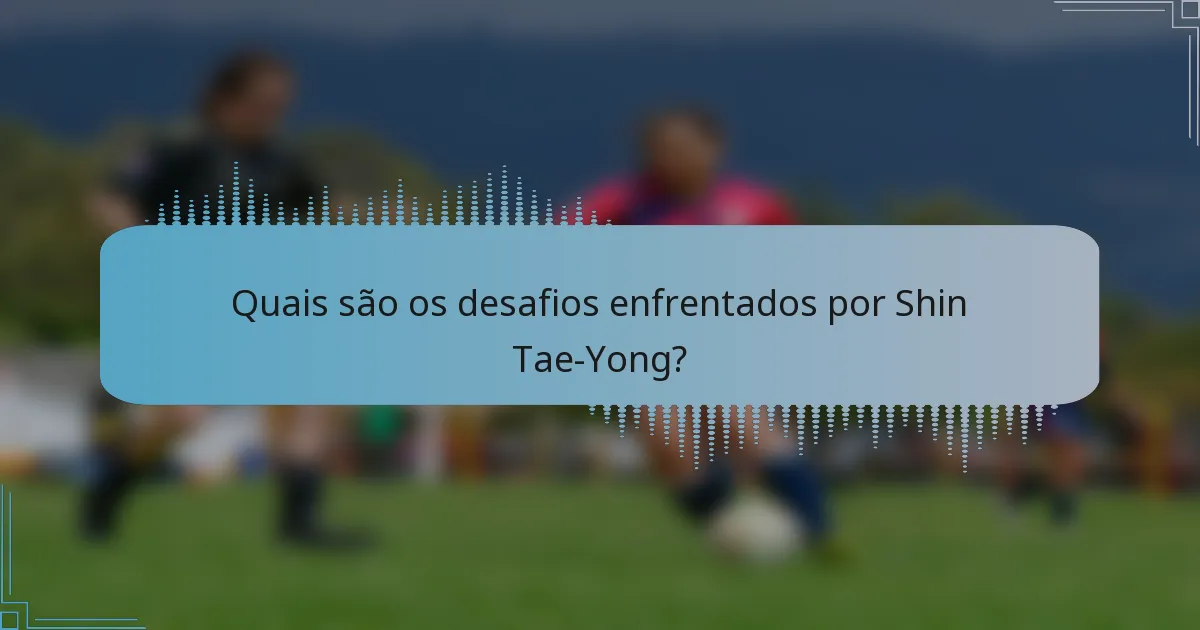 Quais são os desafios enfrentados por Shin Tae-Yong?